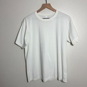 Original Favorites Mens Supima Cotton Crewneck T-Shirt L Cream Off-White Basics